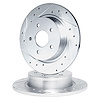 E-Line Drilled & Slotted Silver Brake Rotor Set, 2018-2019 GM, Position: Rear - image 1