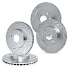 E-Line Drilled & Slotted Silver Brake Rotor Set, 1998-1998 Mitsubishi, Position: Front & Rear - image 1
