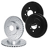 E-Line Drilled & Slotted Silver Brake Rotor & Drum Set, 2004-2008 GM, Position: Front & Rear - image 1