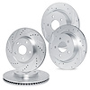 E-Line Drilled & Slotted Silver Brake Rotor Set, 2018-2019 GM, Position: Front & Rear - image 1