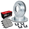 E-Line Drilled & Slotted Silver Brake Rotor Set w/Optimum OE Pads & Hardware, 1999-1999 Ford/Lincoln/Mercury/Mazda - image 1