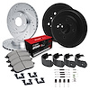 E-Line Drilled & Slotted Silver Rotor & Drum Set w/Optimum OE Pads, Shoes, & Hardware, 2001-2001 Kia/Hyundai/Genesis - image 1