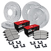 E-Line Drilled & Slotted Silver Brake Rotor Set w/Optimum OE Pads & Hardware, 1997-2002 Ford/Lincoln/Mercury/Mazda - image 1