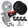 E-Line Drilled & Slotted Silver Rotor & Drum Set w/Optimum OE Pads, Shoes, & Hardware, 1982-1983 Audi/Porsche/Volkswagen - image 1