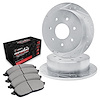 E-Line Drilled & Slotted Silver Brake Rotor Set w/Performance Off-Road/Tow Pads, 1997-2004 Ford/Lincoln/Mercury/Mazda - image 1