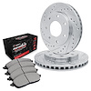 E-Line Drilled & Slotted Silver Brake Rotor Set w/Performance Off-Road/Tow Pads, 2012-2014 Ford/Lincoln/Mercury/Mazda - image 1