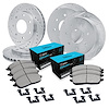 E-Line Drilled & Slotted Silver Brake Rotor Set w/Ceramic Pads & Hardware, 1997-2002 Ford/Lincoln/Mercury/Mazda - image 1