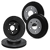 E-Line Drilled & Slotted Black Brake Rotor & Drum Set, 2008-2015 Audi/Porsche/Volkswagen, Position: Front & Rear - image 1