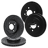 E-Line Drilled & Slotted Black Brake Rotor & Drum Set, 2004-2008 GM, Position: Front & Rear - image 1