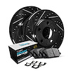 E-Line Drilled & Slotted Black Brake Rotor Set w/Euro Ceramic Pads & Hardware, 2008-2009 Audi/Porsche/Volkswagen - image 1