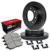 E-Line Drilled & Slotted Black Brake Rotor Set w/Optimum OE Pads & Hardware, 1999-1999 Ford/Lincoln/Mercury/Mazda - image 1