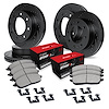 E-Line Drilled & Slotted Black Brake Rotor Set w/Optimum OE Pads & Hardware, 1999-2000 Ford/Lincoln/Mercury/Mazda - image 1