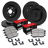 E-Line Drilled & Slotted Black Brake Rotor Set w/Optimum OE Pads & Hardware, 2020-2021 Audi/Porsche/Volkswagen - image 1