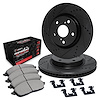 E-Line Drilled/Slotted Black Rotors w/Performance Off-Road/Tow Pads & Hardware, 2012-2018 Mercedes-Benz, Position: Front - image 1