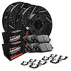 E-Line Drilled/Slotted Black Rotor Set w/Performance Off-Road/Tow Pads & Hardware, Fits Select Mopar - image 1