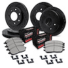 E-Line Drilled/Slotted Black Rotors w/Performance Off-Road/Tow Pads & Hardware, 1997-2002 Ford/Lincoln/Mercury/Mazda - image 1