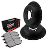 E-Line Drilled & Slotted Black Brake Rotor Set w/Performance Off-Road/Tow Pads, 1979-1980 Lexus/Toyota/Scion, Position: Front - image 1