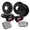 E-Line Drilled & Slotted Black Brake Rotor Set w/Performance Off-Road/Tow Pads, 1997-2002 Ford/Lincoln/Mercury/Mazda - image 1