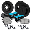 E-Line Drilled & Slotted Black Brake Rotor Set w/Ceramic Pads & Hardware, 2018-2020 Kia/Hyundai/Genesis, Position: Front & Rear - image 1