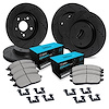 E-Line Drilled & Slotted Black Brake Rotor w/Ceramic Pads & Hardware, 2004-2004 Audi/Porsche/Volkswagen, Position: Front & Rear - image 1