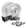 GEO-Carbon Brake Rotor Set w/Euro Ceramic Pads & Hardware, Fits Select Fits Multiple Makes/Models, Position: Rear
