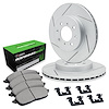 GEO-Carbon Slotted Brake Rotor Set w/Performance Sport Pads & Hardware, 1998-1998 Mitsubishi, Position: Front - image 1