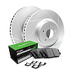 GEO-Carbon Slotted Brake Rotor Set w/Performance Sport Pads & Hardware, 2000-2009 Audi/Porsche/Volkswagen, Position: Front - image 1