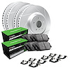 GEO-Carbon Slotted Brake Rotor Set w/Performance Sport Pads & Hardware, 2006-2013 GM, Position: Front & Rear - image 1