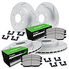 GEO-Carbon Slotted Brake Rotor Set w/Performance Sport Pads & Hardware, 1998-1998 Mitsubishi, Position: Front & Rear - image 1