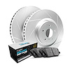 GEO-Carbon Slotted Brake Rotor Set w/Euro Ceramic Pads, 2005-2013 GM, Position: Front - image 1