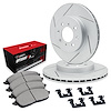 GEO-Carbon Slotted Brake Rotor Set w/Optimum OE Pads & Hardware, 1998-1998 Mitsubishi, Position: Front - image 1