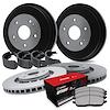 GEO-Carbon Slotted Brake Rotor & Drum Set w/Optimum OE Pads & Shoes, 2003-2004 Ford/Lincoln/Mercury/Mazda - image 1