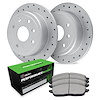 GEO-Carbon Drilled Brake Rotor Set w/Performance Sport Pads, 1998-1998 Mitsubishi, Position: Front - image 1