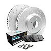 GEO-Carbon Drilled Brake Rotor Set w/Euro Ceramic Pads & Hardware, 1999-2006 Audi/Porsche/Volkswagen, Position: Front - image 1