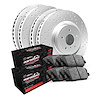 GEO-Carbon Drilled Brake Rotor Set w/Performance Off-Road/Tow Pads, 2000-2002 Mopar, Position: Front & Rear - image 1