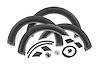 F-F11811A Pocket Fender Flares; Flat Black; 2 in. Tire Coverage; 6.25 in. Flare Height; - image 1