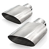 781300 Exhaust Tail Pipe Tip, Universal, Big Oval Tips 3" Inlet - image 1