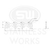 HF462V163 Exhaust Flange, Small Bock Ford 4.6L 2V Engine, Header Flange SBF 1-5/8" 2V Round Port - image 2