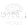 HF463V163 Exhaust Flange, Small Bock Ford 4.6L 3V Engine, Header Flange SBF 1-5/8" 3V Round Port - image 2