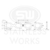 HF54S Exhaust Flange, 2007-2014 5.4L & 5.8L Cobra Engine, Header Flange Ford 1-7/8" Wide Oval Port - image 2