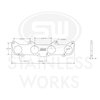 HFFORD5.0175 Exhaust Flange, 5.0L Coyote & 5.2L Ford Engine, Header Flange Ford 1-3/4" Round Port - image 2