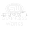 HFSBFVICTOR188 Exhaust Flange, Small Block Ford Victor Senior Head Engine, Header Flange SBF 1-7/8" Square Port - image 2