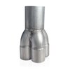4-Way Short Merge Collector [1-7/8 in. Primaries x 3 in. OD Outlet, 304 Stainless]