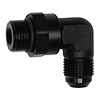 6020411B 8AN ORB Male Swivel to 8AN Male Flare 90-Degree Fitting Anodized Matte Black - image 1