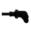 6020712B 6AN Male Flare to 5/16 Inch Male Barb Bulkhead Adapter 90-Degree (Incl Nut) Anodized Matte Black - image 1
