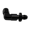 6020727B 6AN Female Flare Swivel to 6AN Male Flare 90-Degree Bulkhead Extended Length Include Nut Anodized Matte Black - image 1