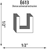 U-Channel Extrusion Height: 1/2" - image 1