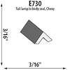 Tail Lamp-Body Extrusion Height: 3/16" - image 1