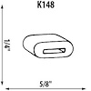 Glove Box Arm Grommet .73"(w) x 6/16"(l) - image 1