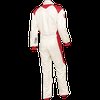 HPD-1 Racing Suit 1-Piece White/Red Medium SFI 3.2A/5 - image 2